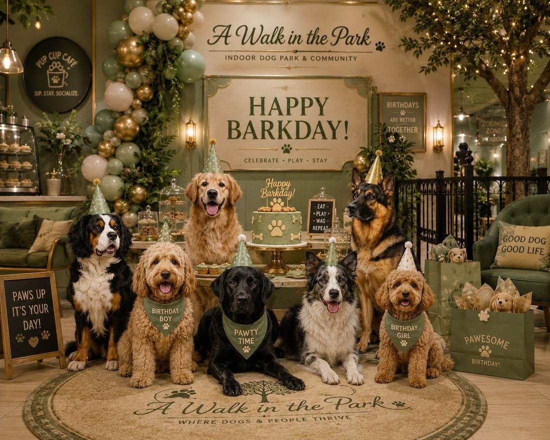 Happy Barkday birthday party at A Walk in the Park