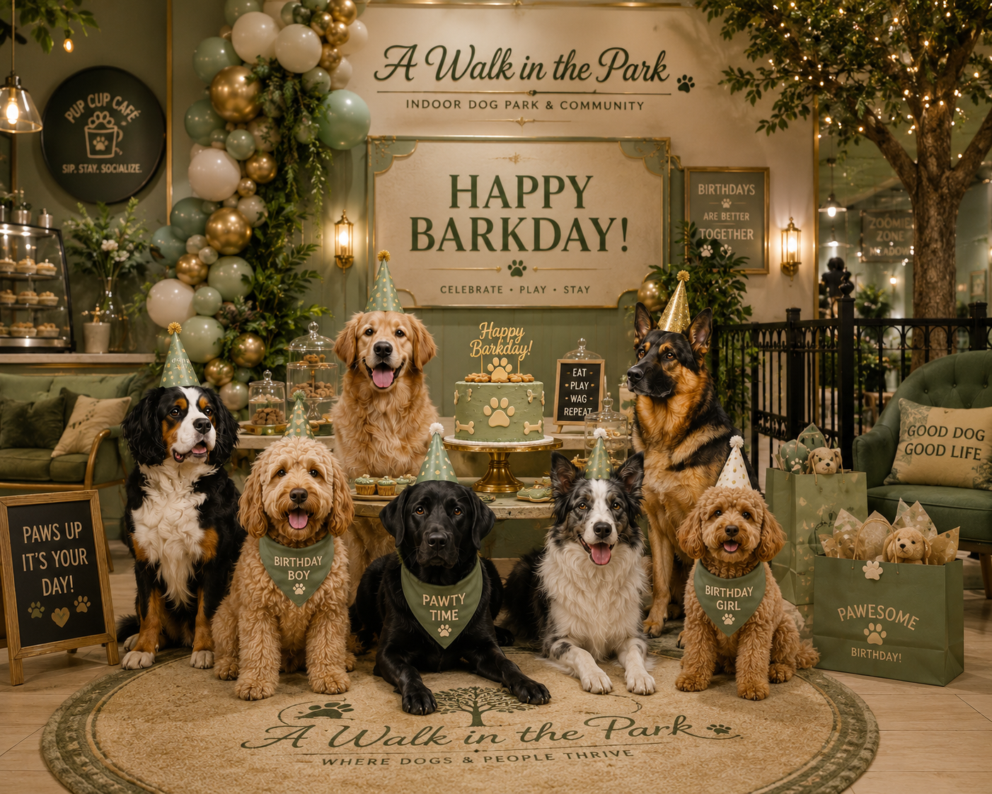 Happy Barkday birthday party at A Walk in the Park