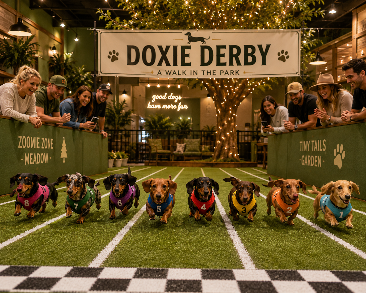 Doxie Derby dachshund race at A Walk in the Park